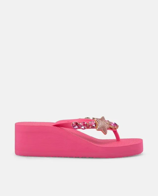 Alma en Pena Summer V269011 tongs fuchsia plateforme 5,5 cm