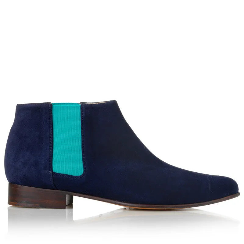 Bégum Paris Lucrèce bottines marine turquoise cuir