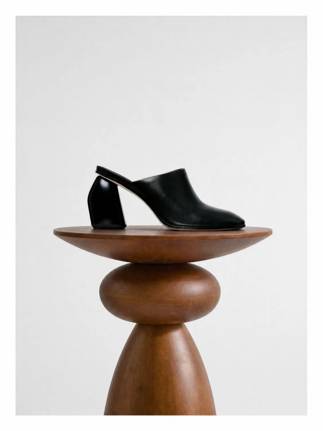 Mi/Mai Junya Black sabots cuir noirs talon 8 cm