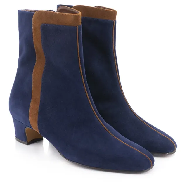 Bégum Paris Chéri bottines marine velours zip 3 cm