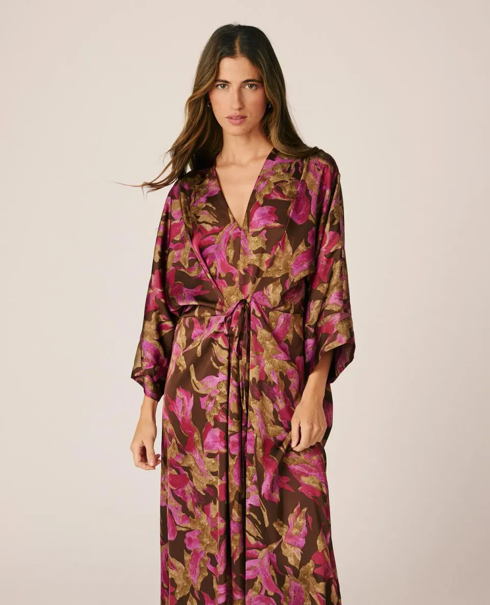Alma en Pena I26CL0219 robe midi satin floral