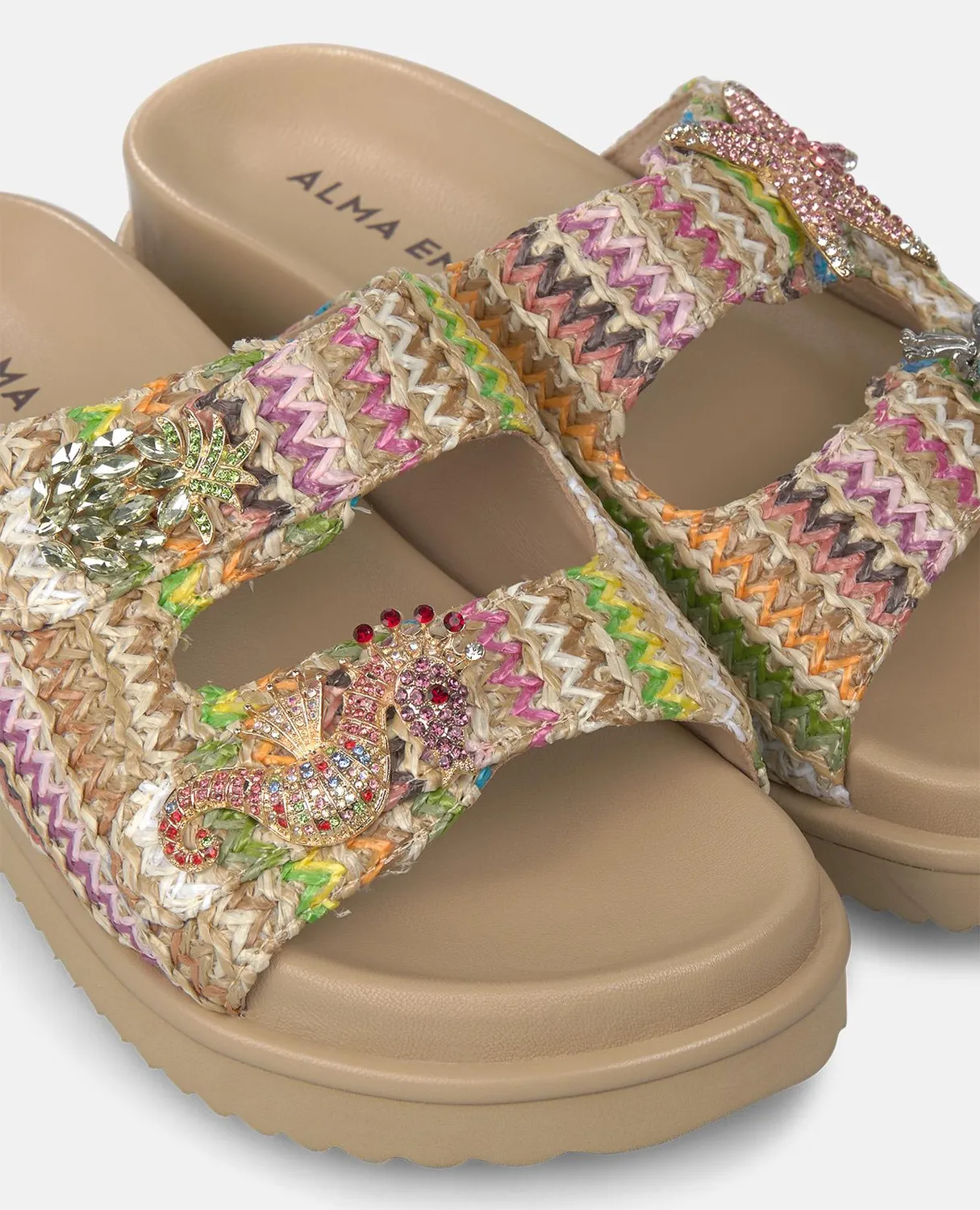 Alma en Pena V267502 sandales plateforme rafia multicolor