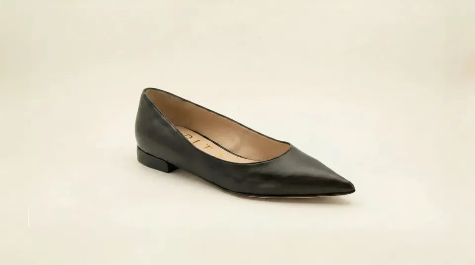 Matteo Pitti Sonia ballerines pointues noires cuir