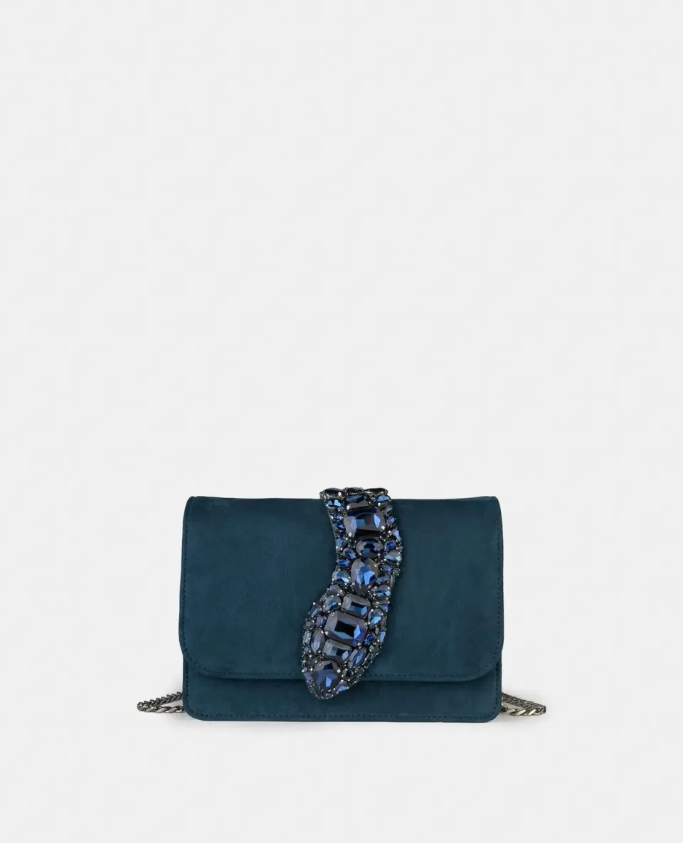 Alma en Pena BG104 sac bandoulière cuir bleu chaîne