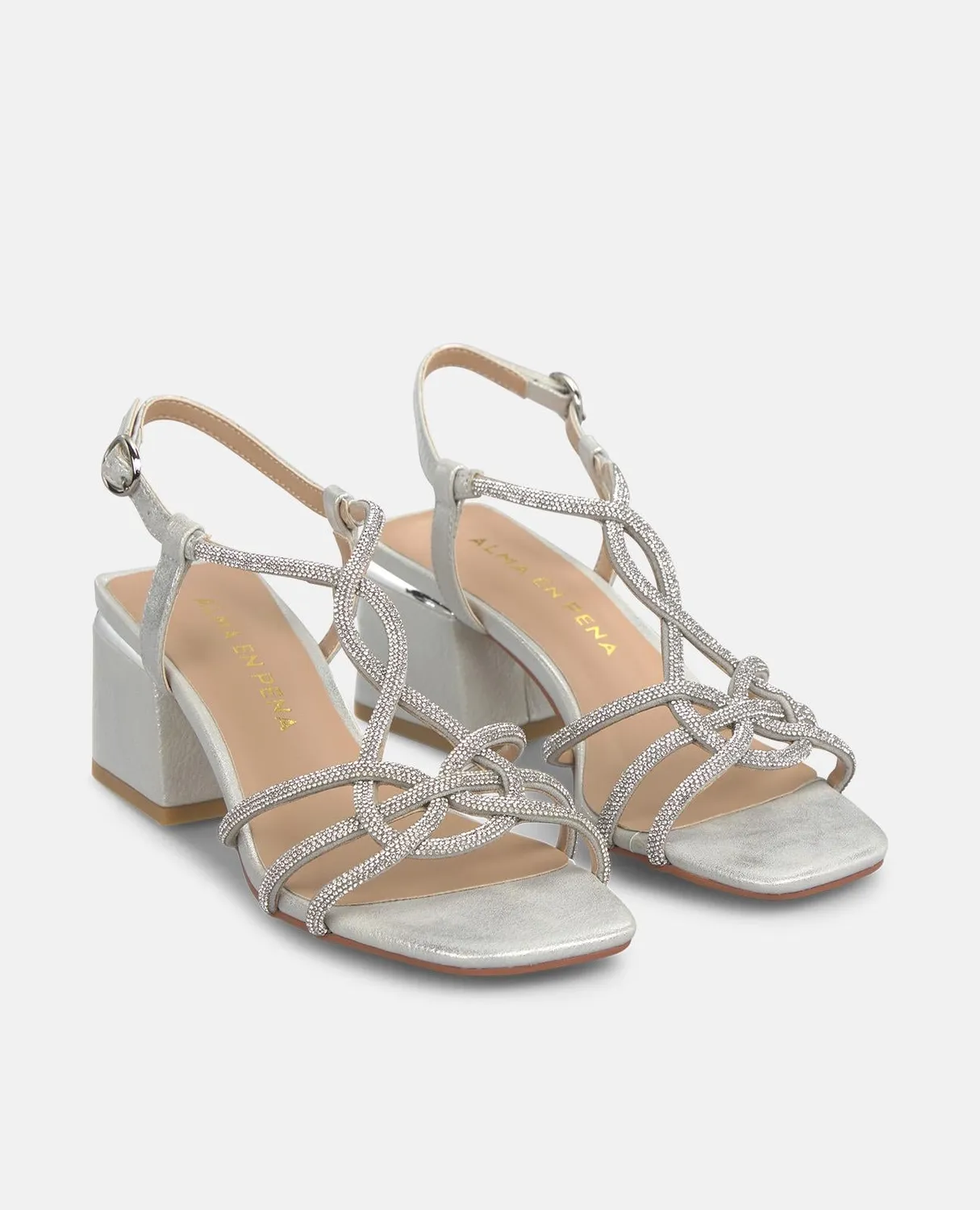 Alma en Pena V2650203 sandales argenté talon large 5,5 cm