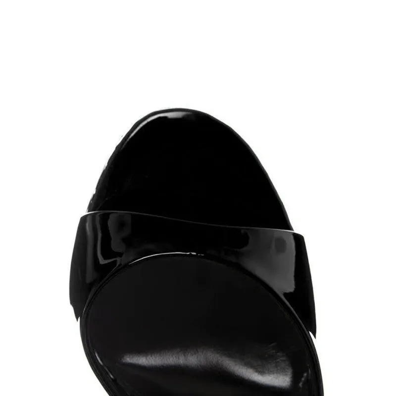 Maison Ernest Lidylle 140 mules noir vernis talon 14 cm