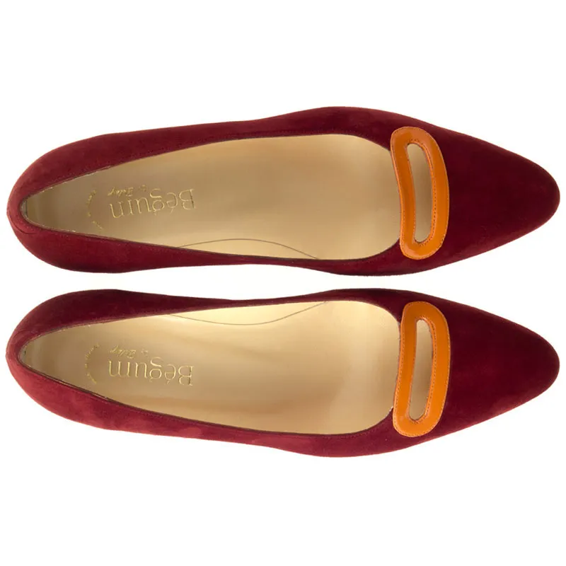 Bégum Paris Vénus escarpin carmin talon 4 cm boucle