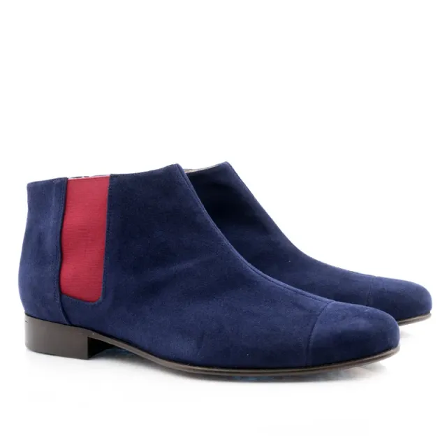 Bégum Paris Lucrèce bottine marine carmin talon 2 cm