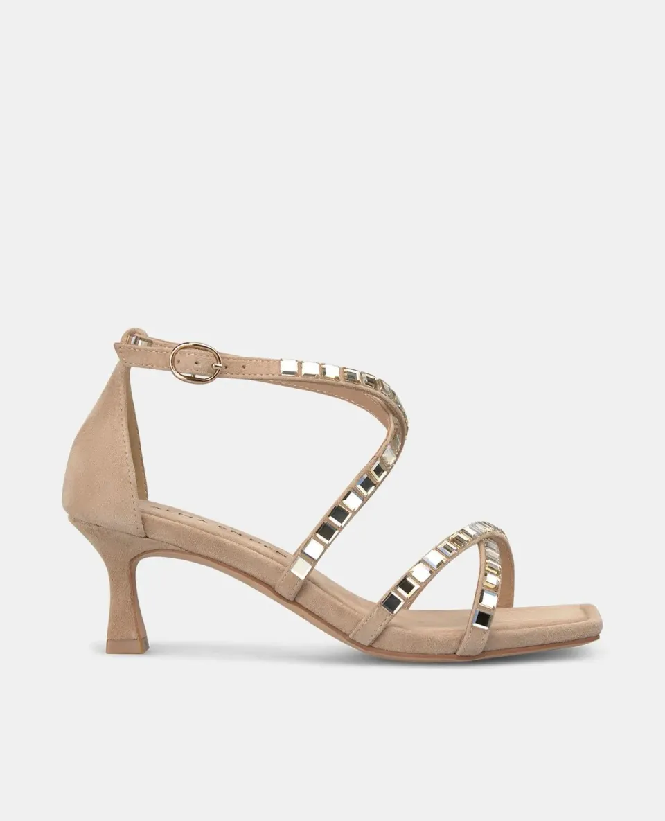 Alma en Pena V250869 Sandales Sable Strass Talon 6 cm