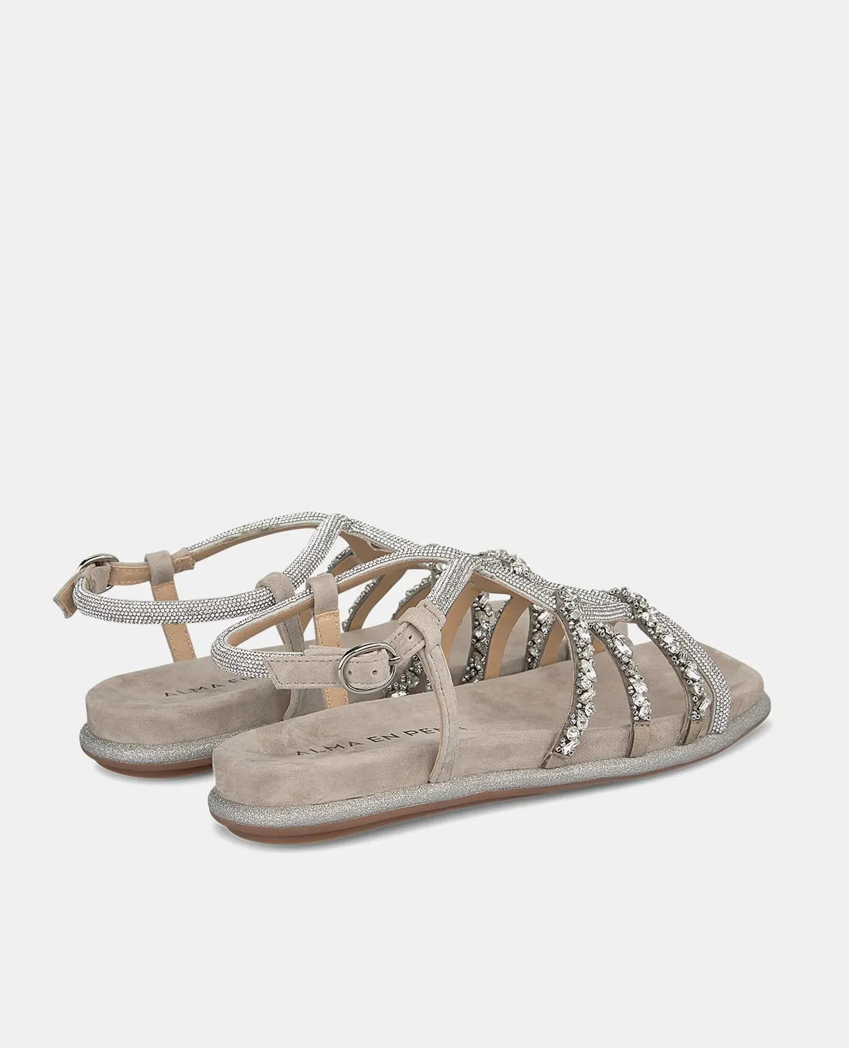 Alma en Pena V240852 sandales plates taupe strass