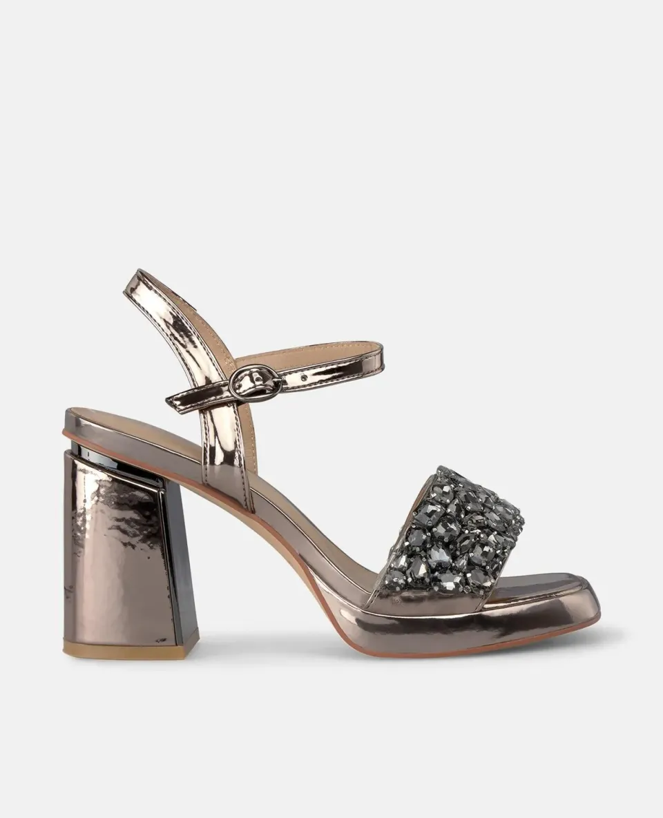 Alma en Pena I250051 sandales argenté perles talon 8,5 cm