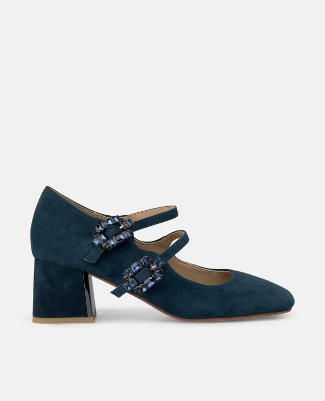 Alma en Pena I250325 escarpins bleu marine daim talon 6 cm