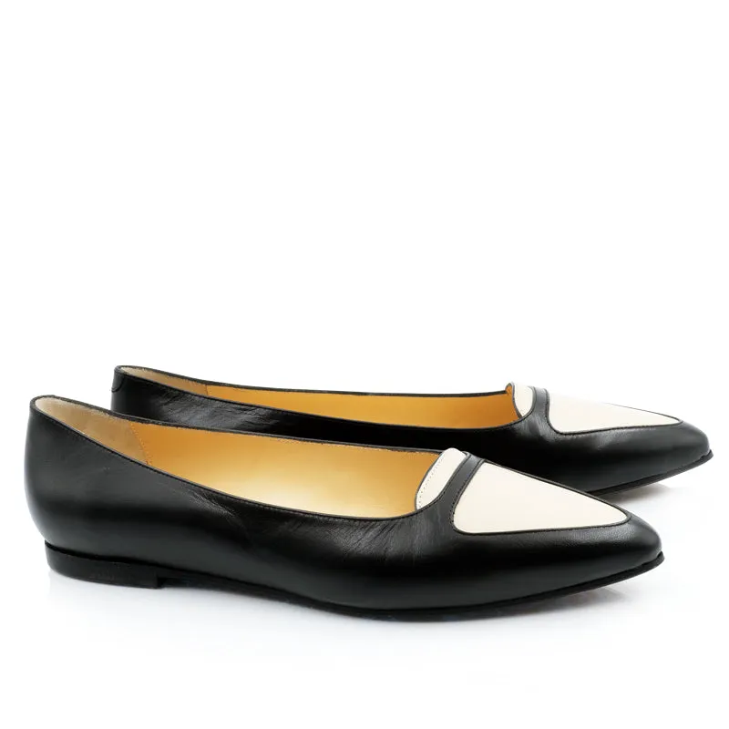Bégum Paris Litchi ballerine bicolore cuir