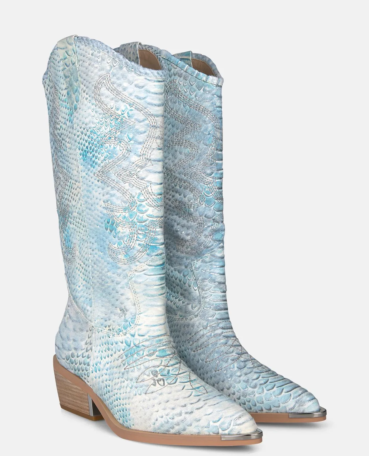 Alma en Pena V260254 bottes cowboy turquoise cuir 4 cm