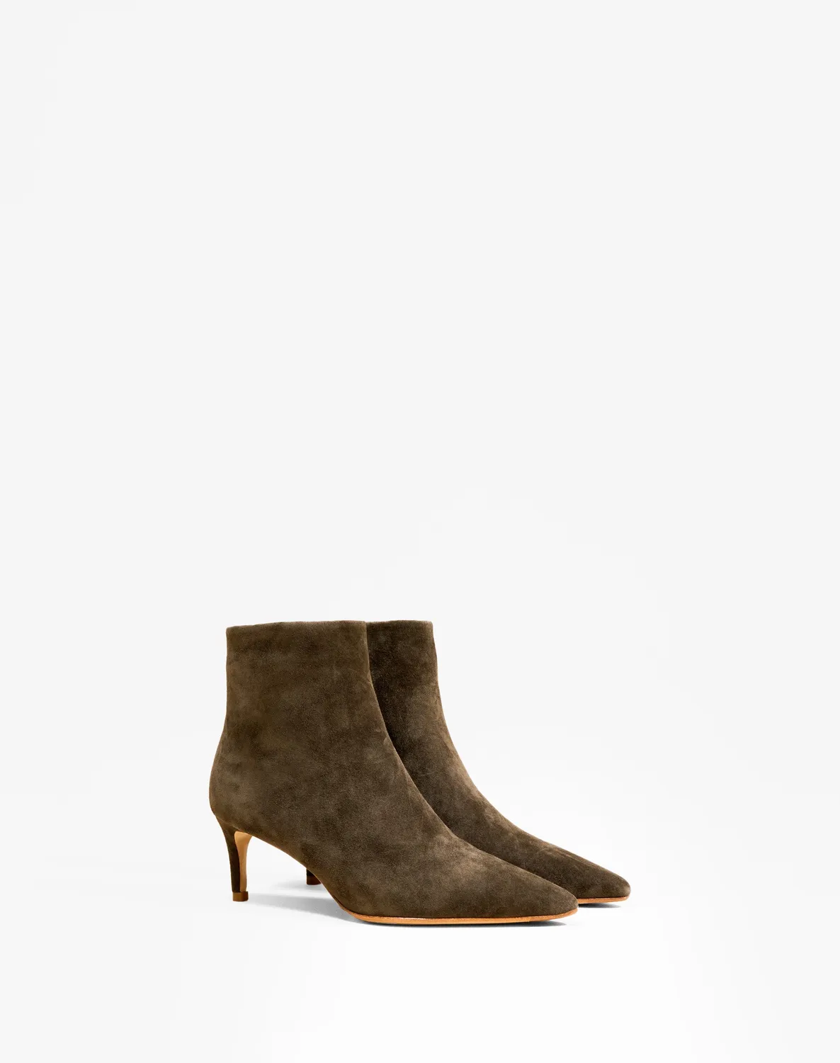 Mi/Mai Noura Low Kaki Suede bottines talon 6 cm