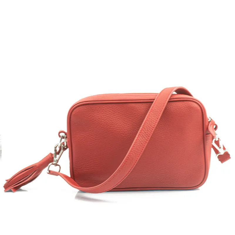 Bégum Paris Adèle sac cuir rouge grainé 22 cm