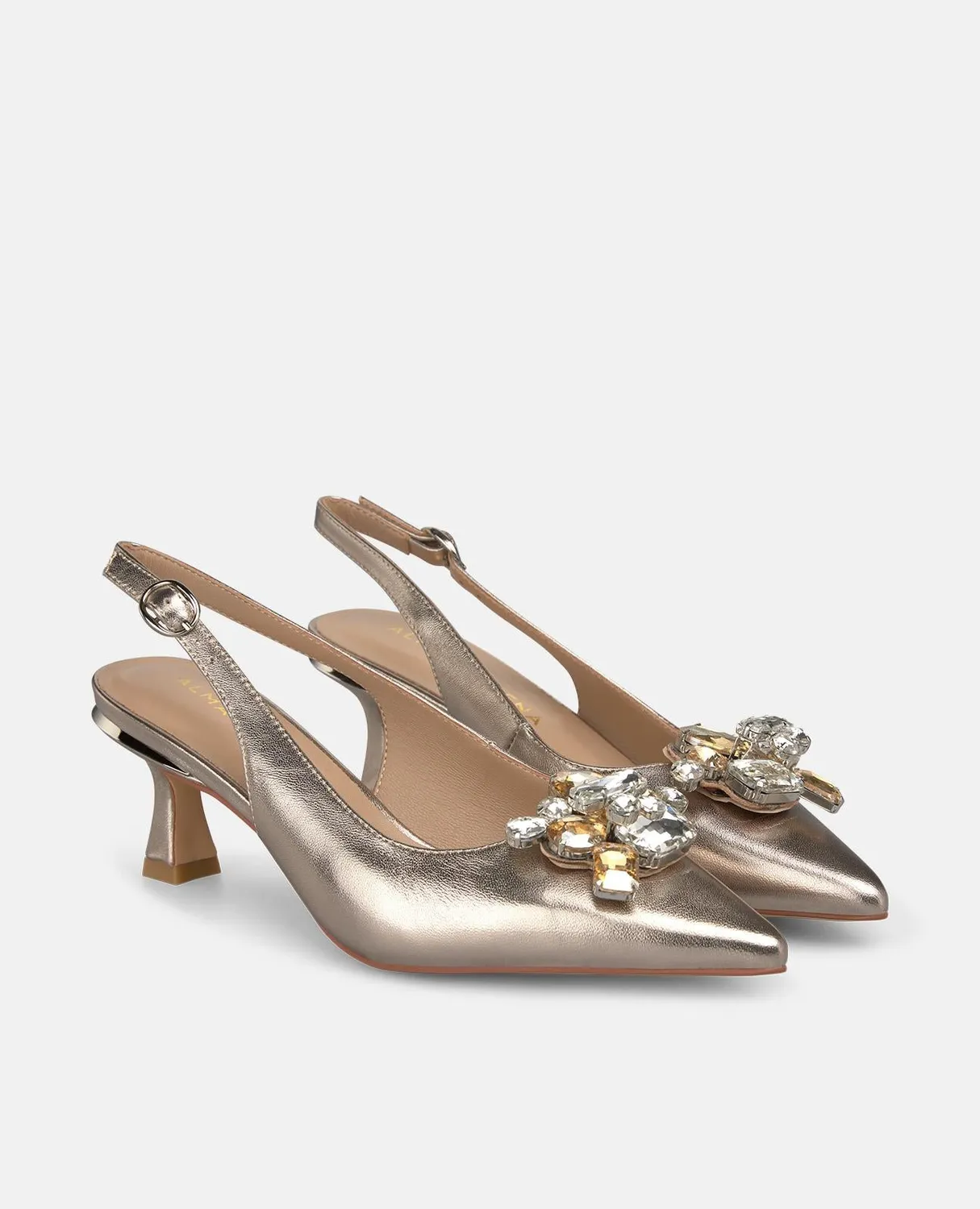 Alma en Pena V262200 escarpins bronze strass talon 8,5 cm