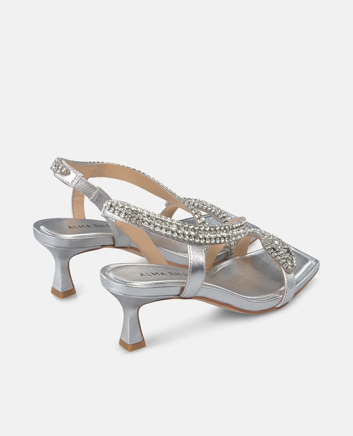 Alma en Pena V250861 sandales argenté strass talon 6 cm