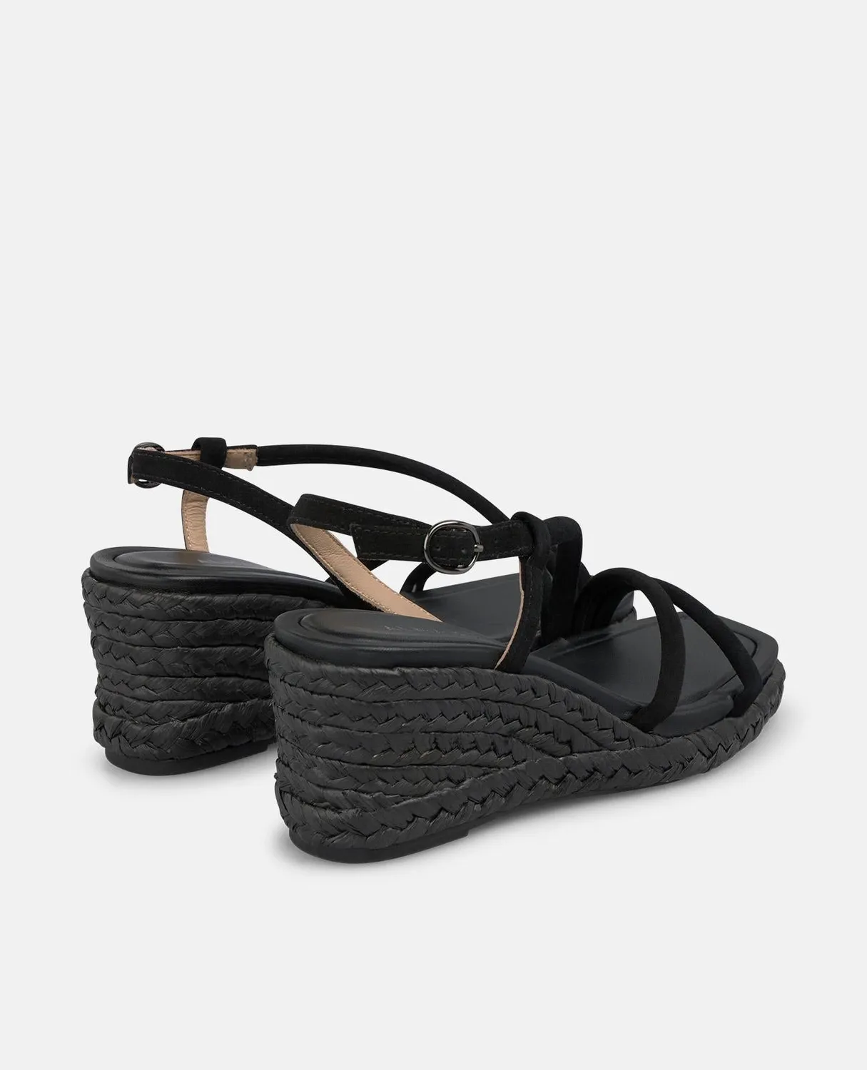 Alma en Pena V266752 sandales compensées noires cuir 7 cm