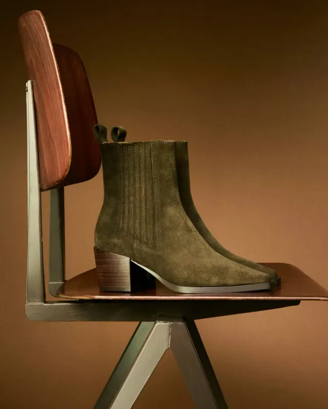 Mi/Mai Jane II Kaki Suede bottines chelsea daim