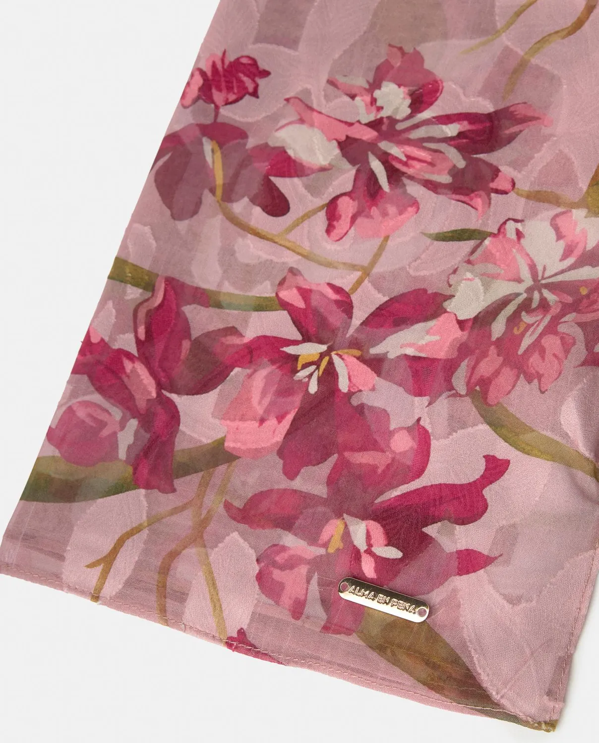 Alma en Pena V26AC102 foulard floral fuchsia 200x70 cm