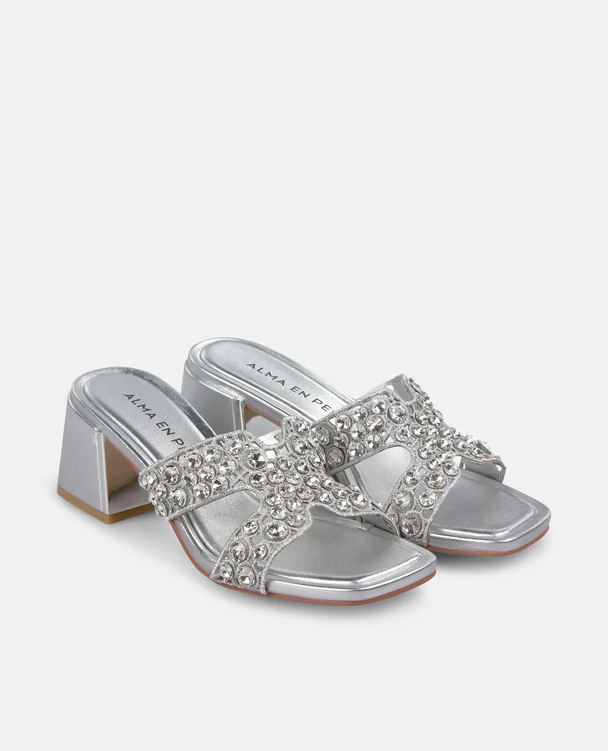 Alma en Pena V250978 sandales argenté strass talon 6 cm
