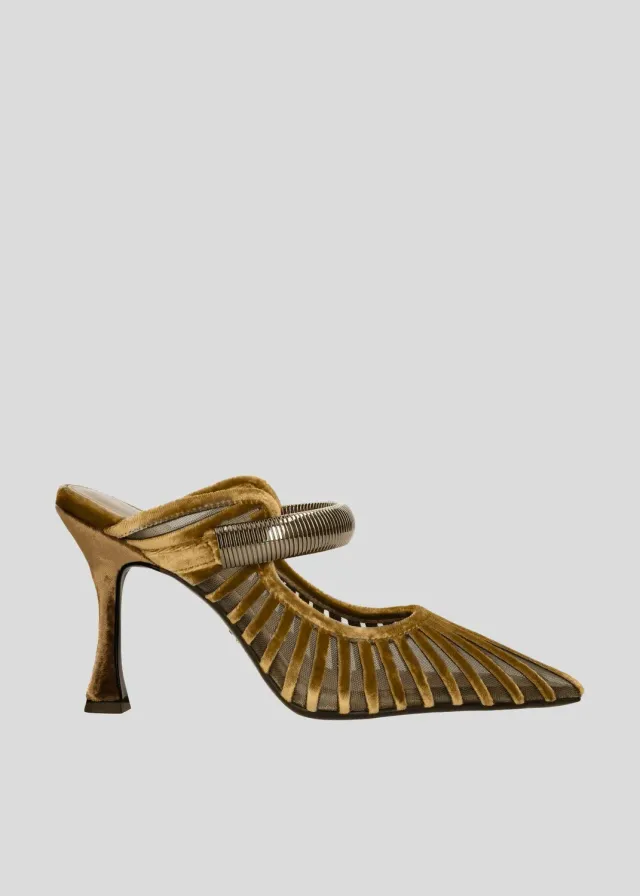 Lola Cruz Alexa 95 mules ocre talon 95 mm