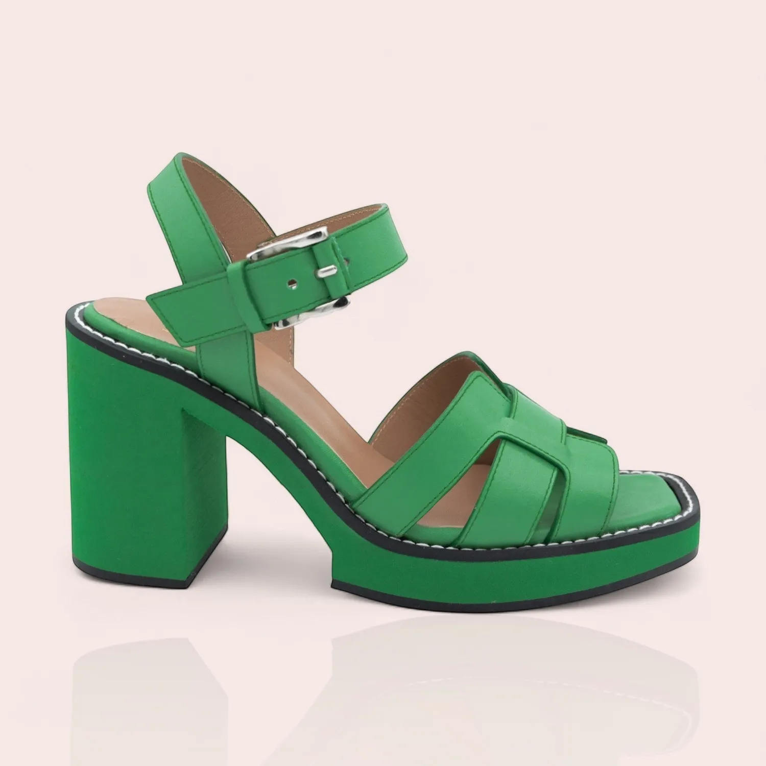 Karine Arabian Havana sandale compensée cuir camel