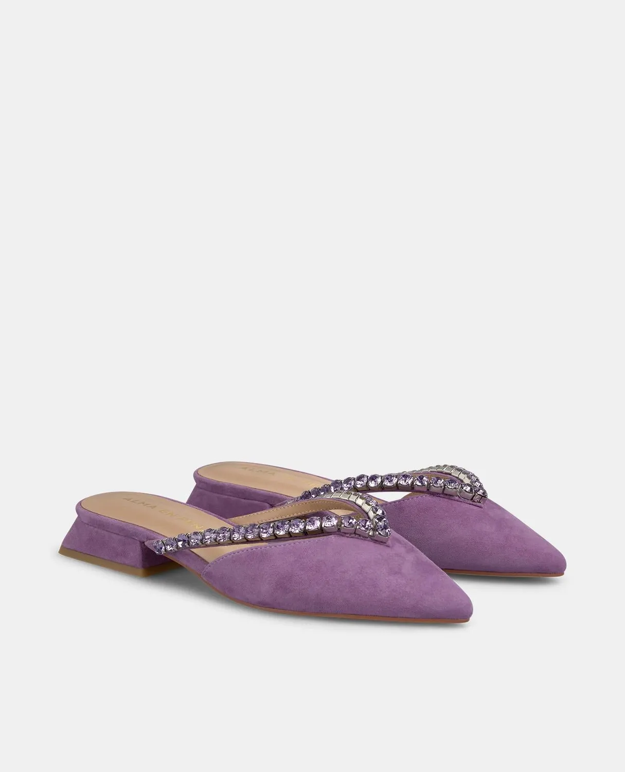 Alma en Pena V250485 mules violet strass cuir