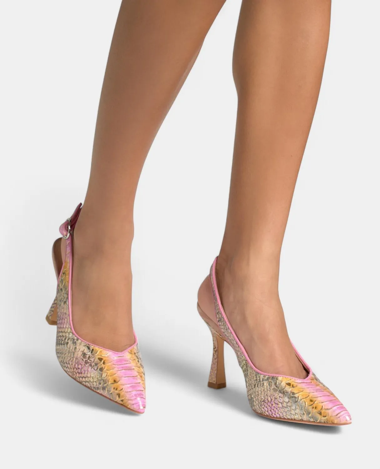 Alma en Pena V250600 escarpins python rose talon 9 cm