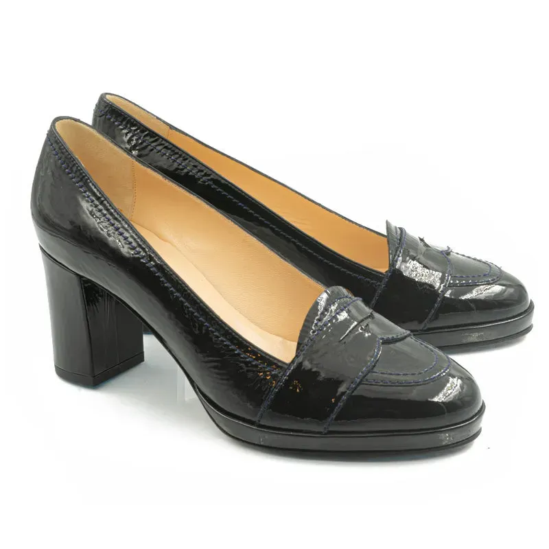 Bégum Paris Dublin Vogue mocassin verni bleu nuit
