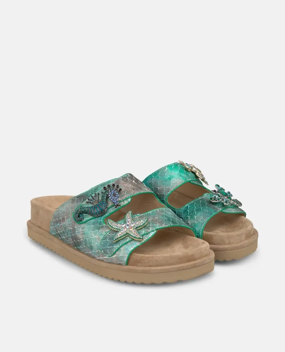 Alma en Pena Maldivas V267504 sandales turquoise effet serpent