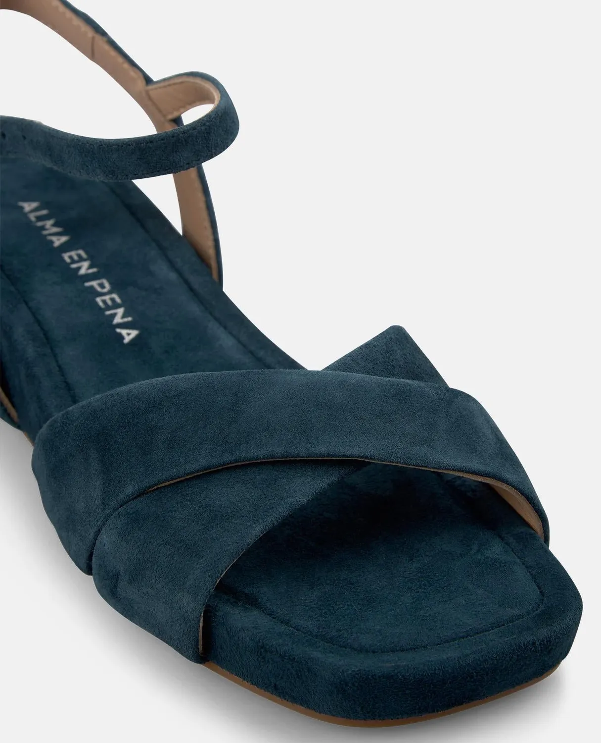 Alma en Pena V267707 sandale bleu marine cuir compensée