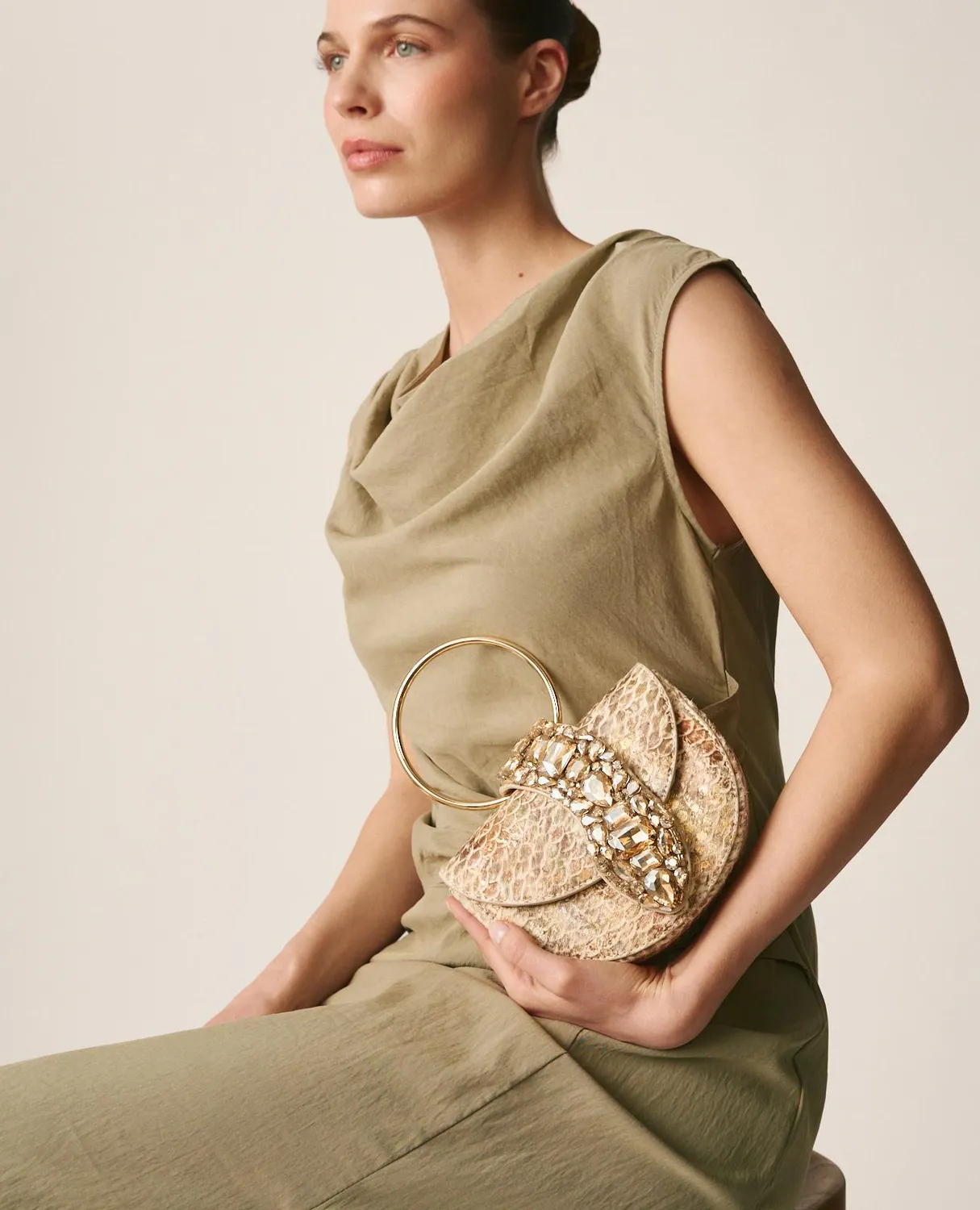 Alma en Pena BG101 sac bandoulière cuir camel serpent