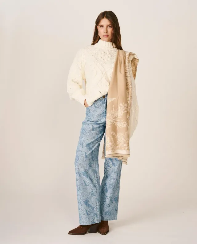 Alma en Pena I26CL1609 jean paisley bleu