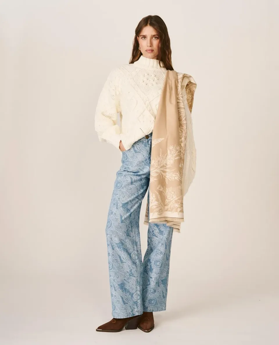 Alma en Pena I26CL1609 jean paisley bleu