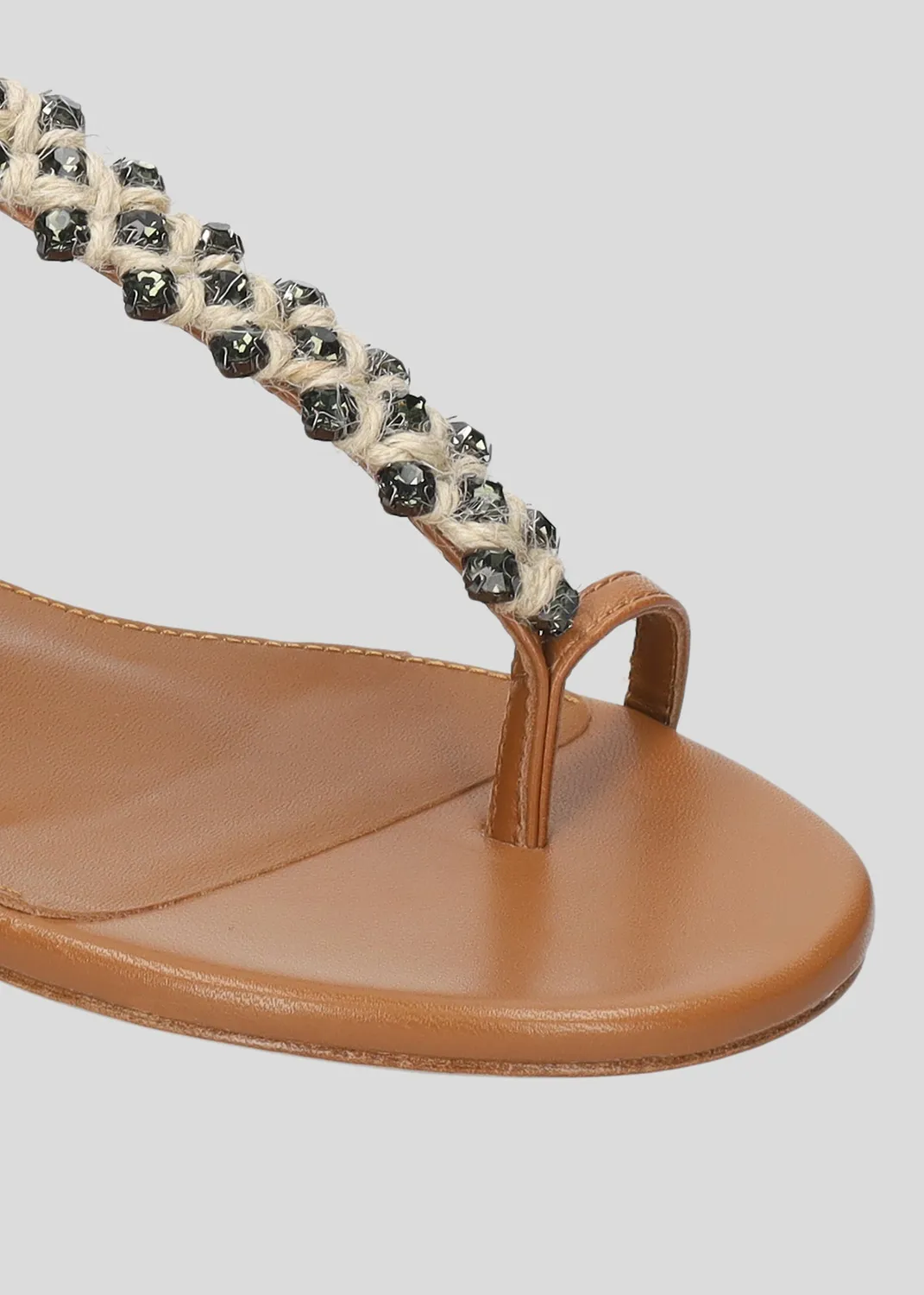 Lola Cruz Odette sandales plates cuir camel