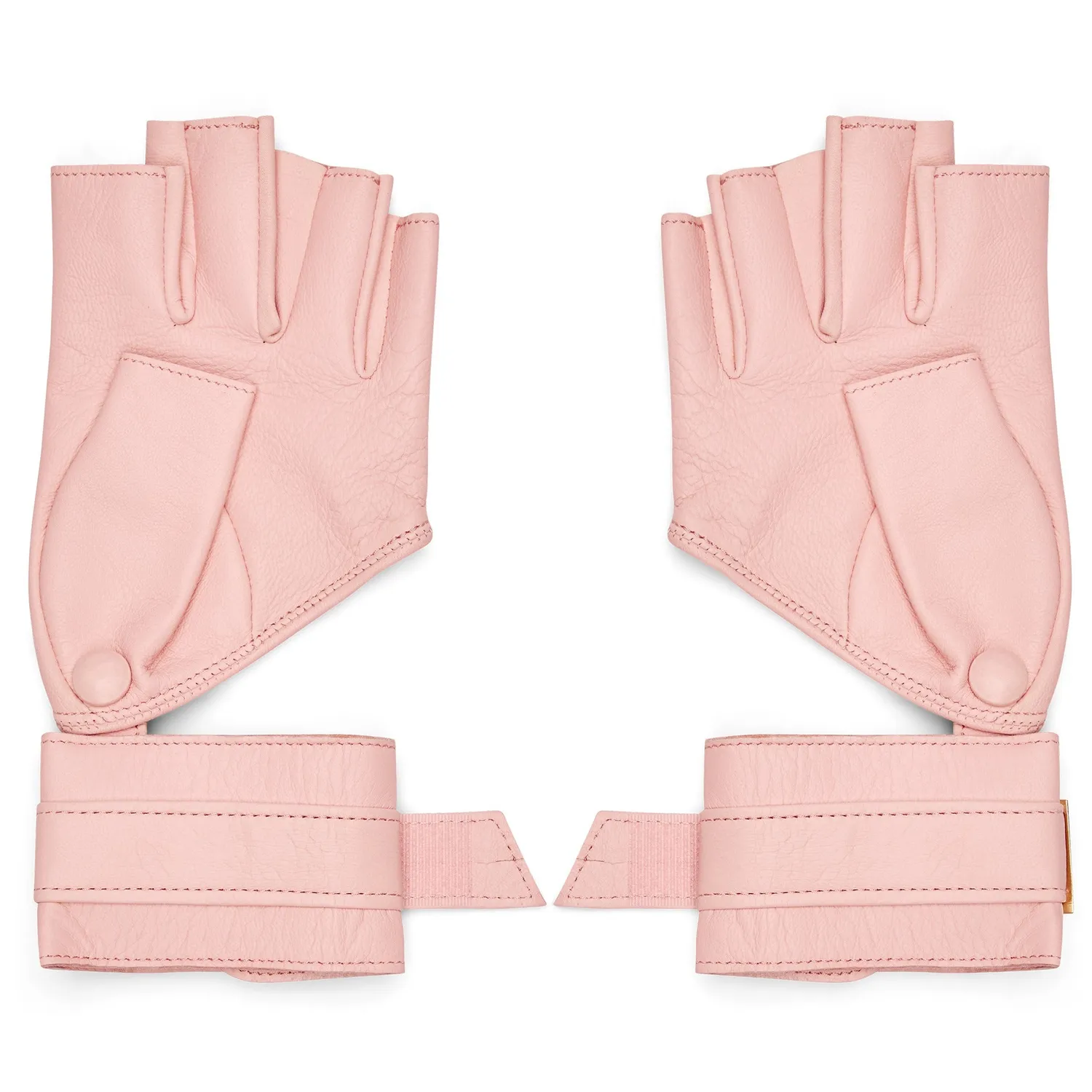 Maison Ernest Pulsion mitaines rose pastel cuir mat
