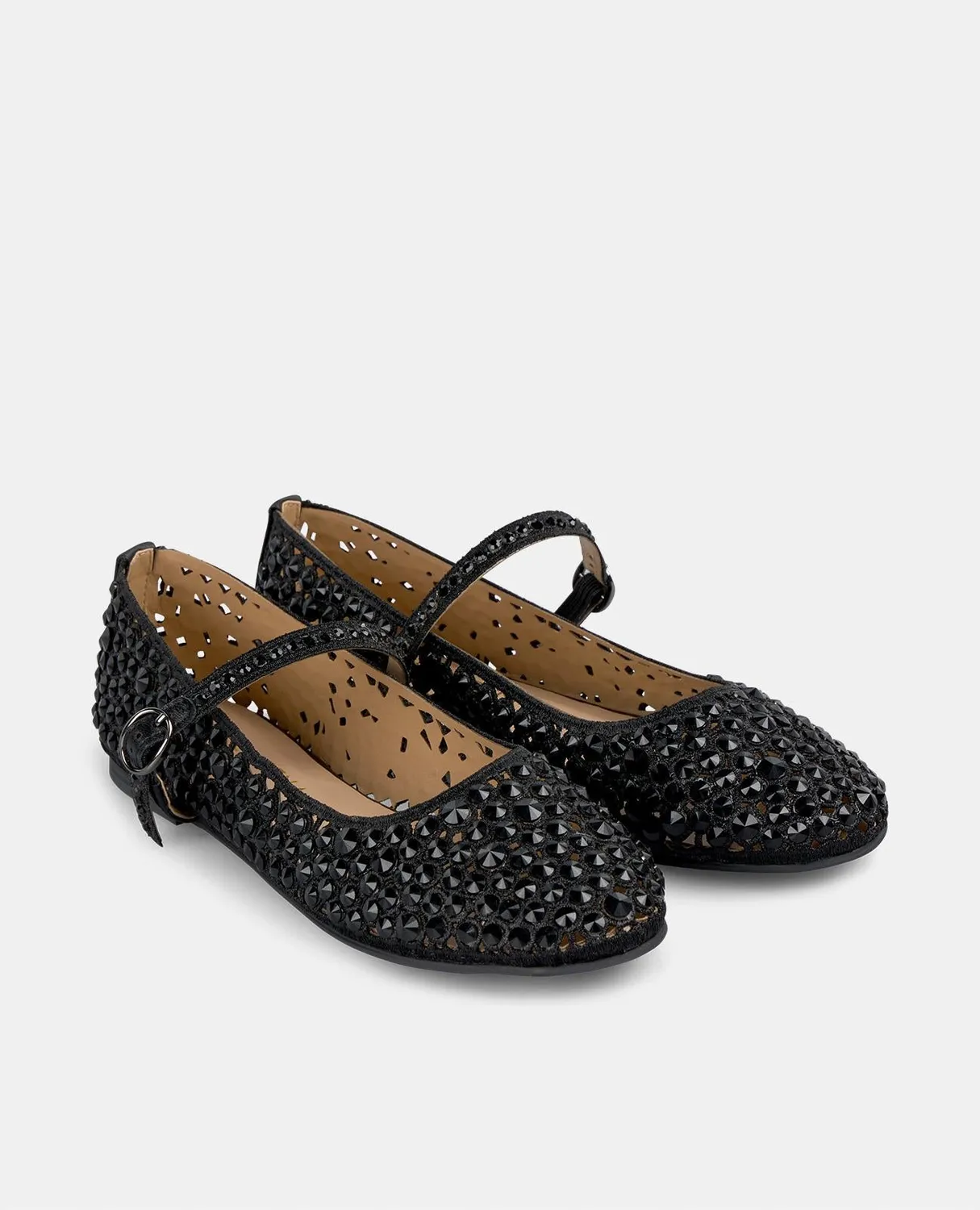Alma en Pena V250544 ballerines noir cuir strass