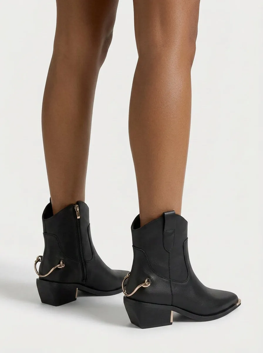 Alma en Pena I260550 bottine cowboy noire napa zip 5 cm