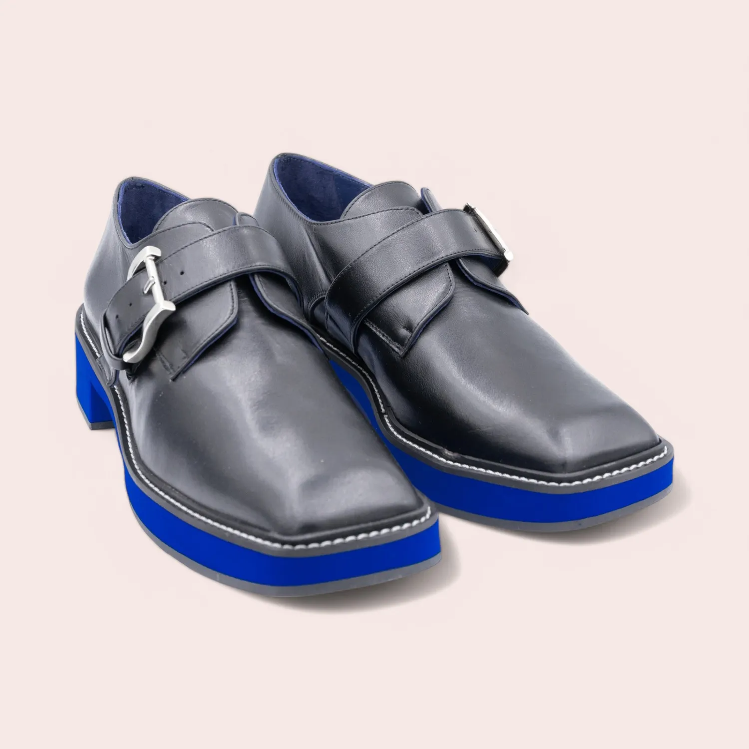 Karine Arabian SUTTON derby noir cuir semelle bleue