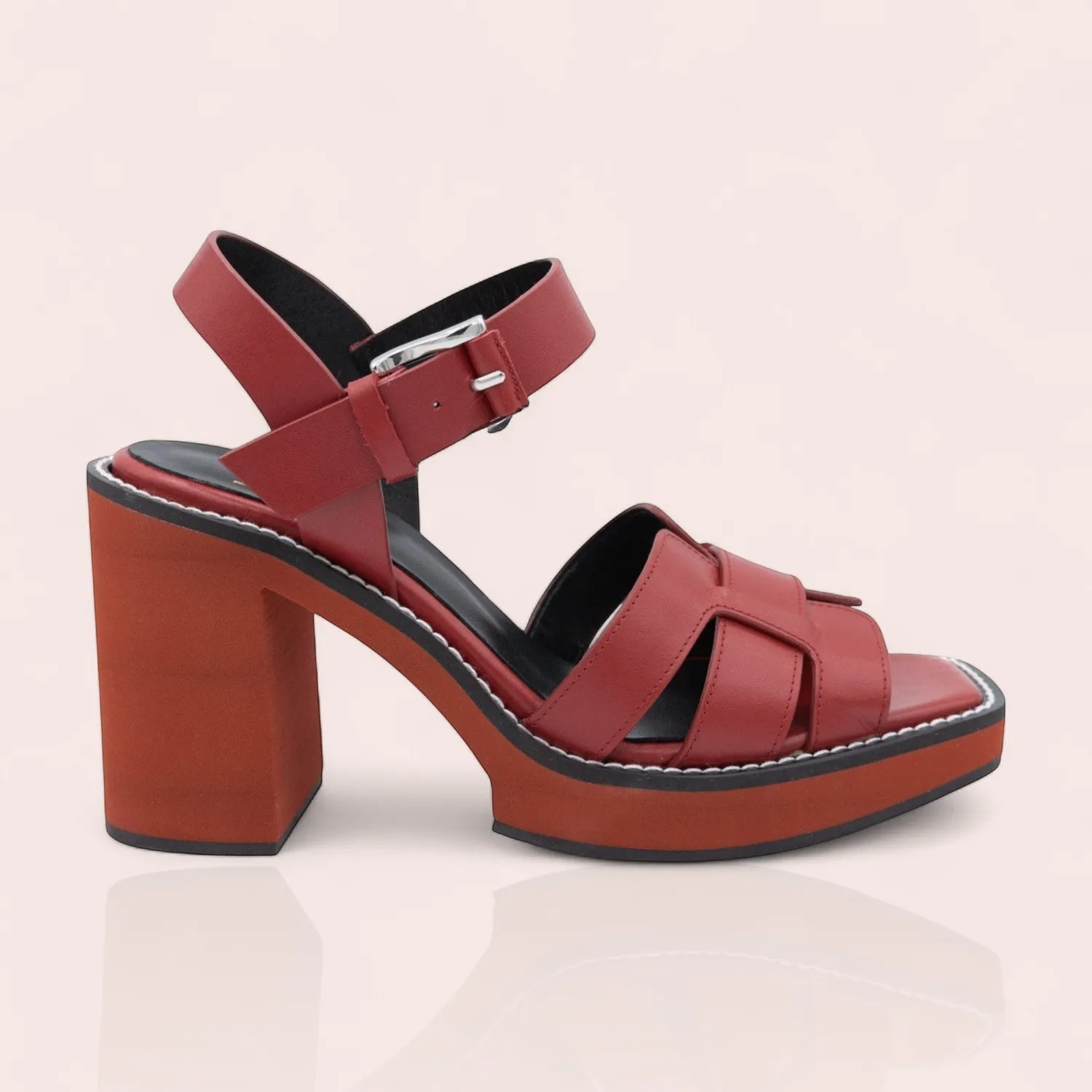 Karine Arabian Havana sandale compensée cuir camel