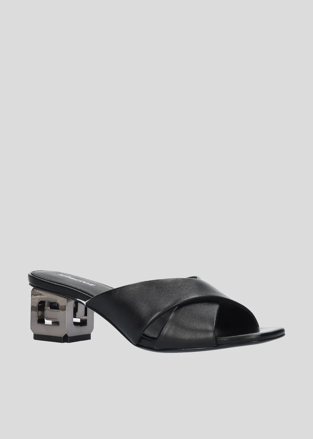 Lola Cruz Charlotte 45 mules noires cuir 4,5 cm