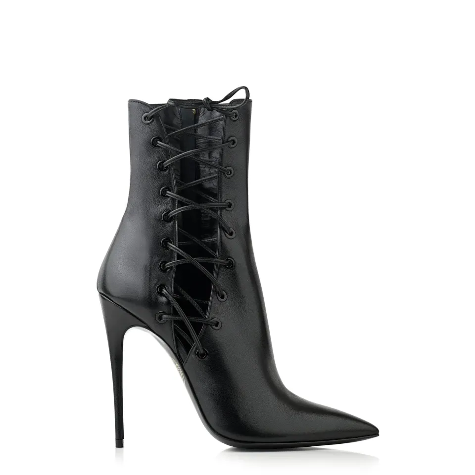 Maison Ernest Lutine 120 bottines noir cuir mat