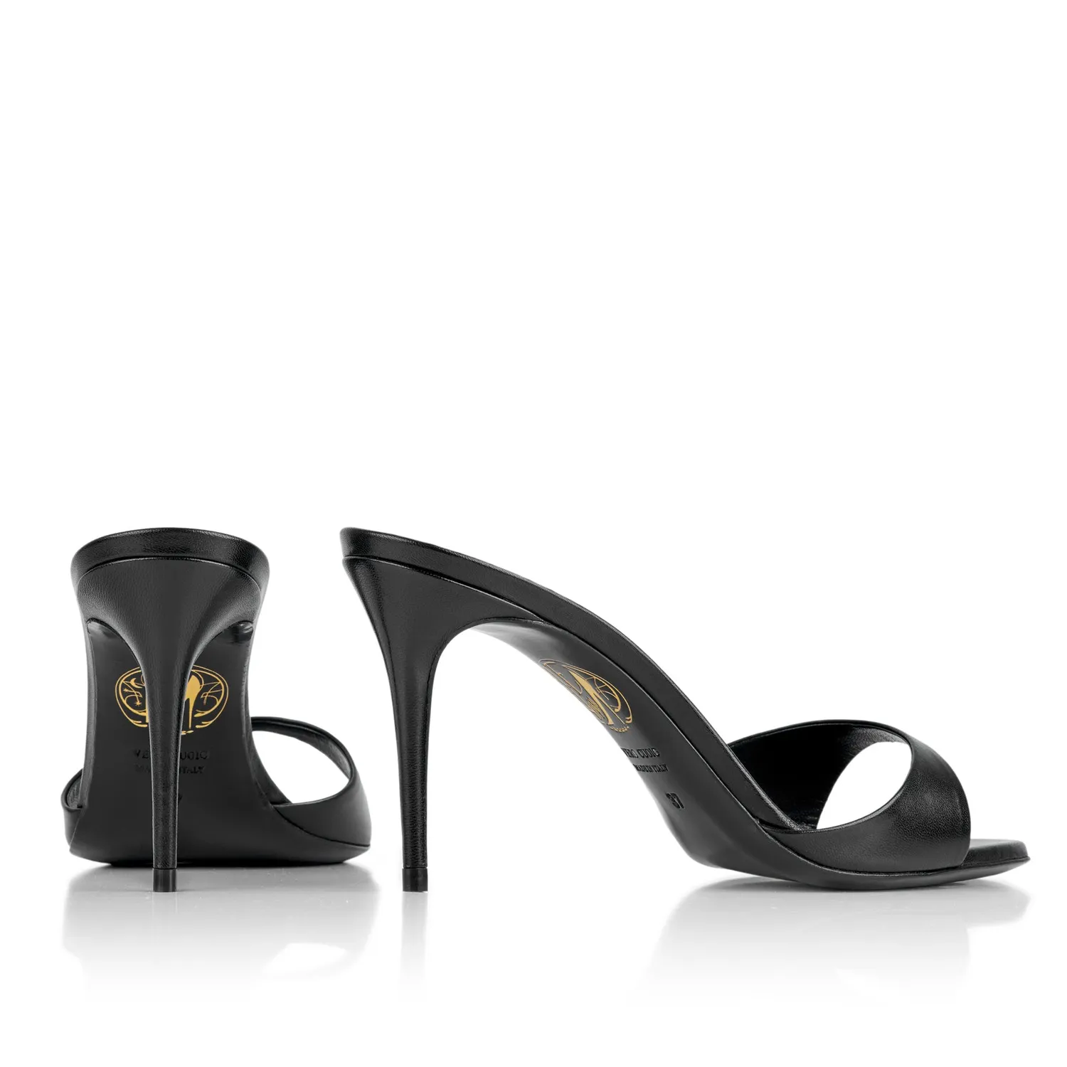 Maison Ernest Lidylle 85 mules noir cuir mat