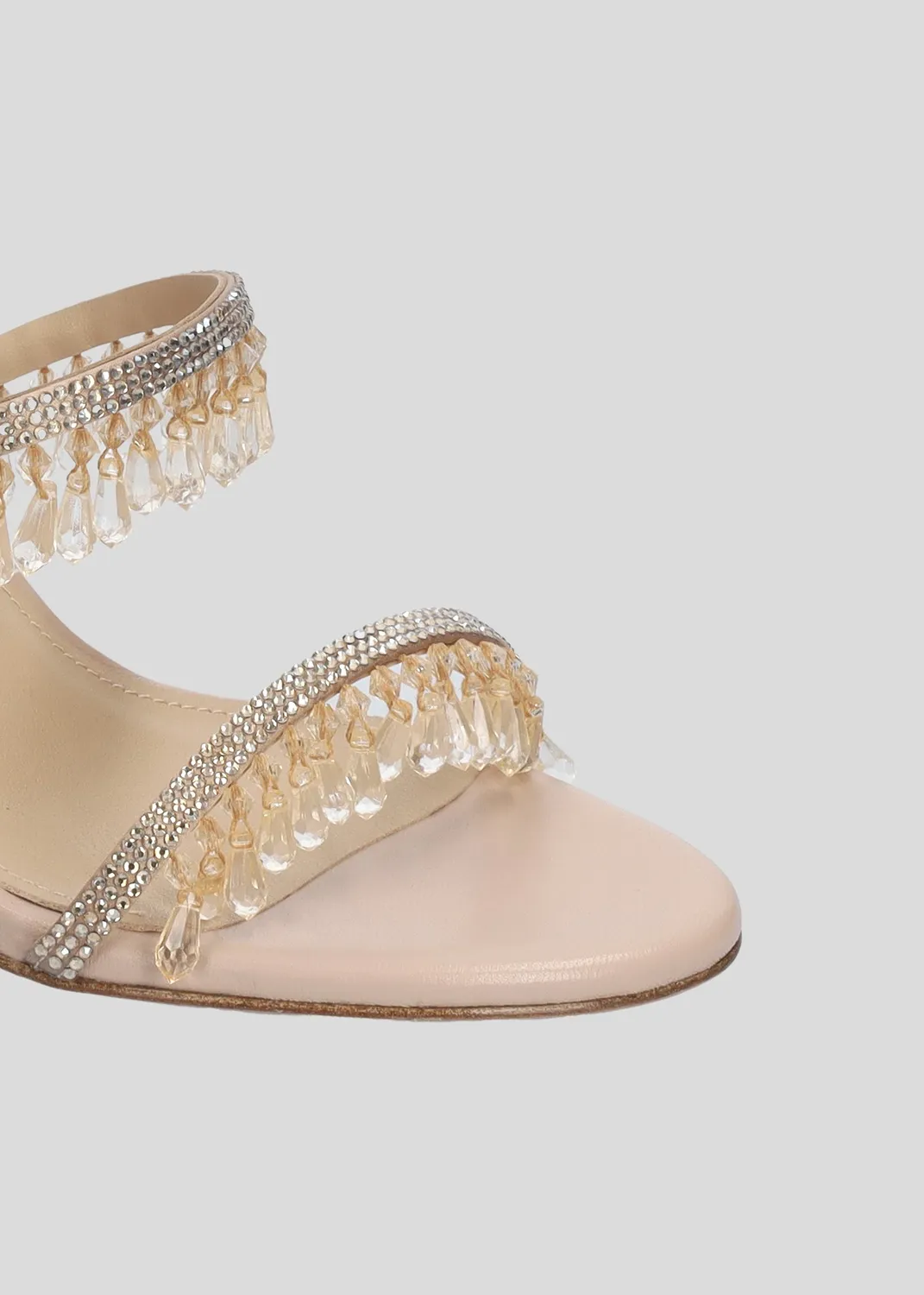 Lola Cruz Flamenca Heel Sandals 95 sandales nude cuir