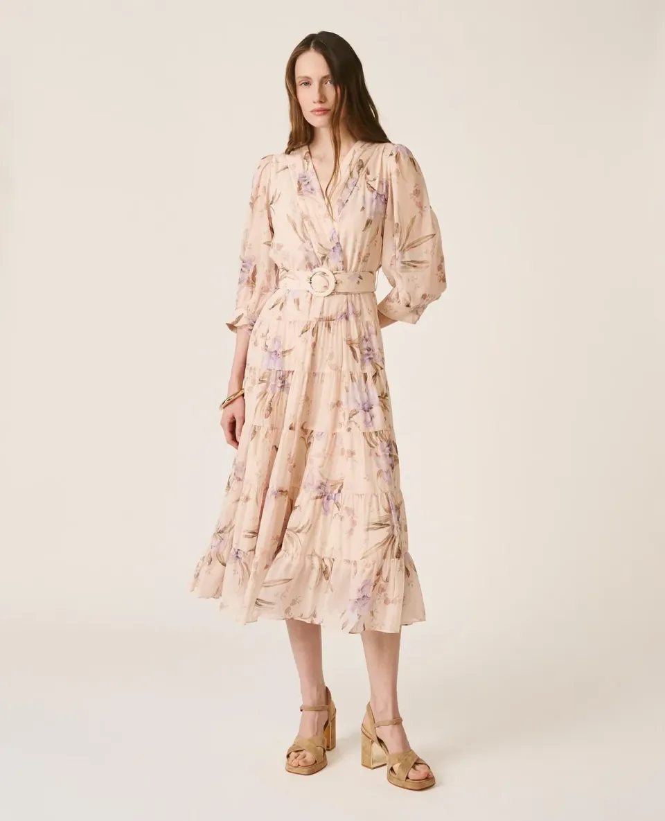 Alma en Pena V26CL0225 Robe longue lilas gaze