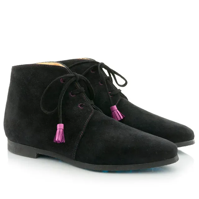 Bégum Paris Junon bottines velours noir talon 1 cm