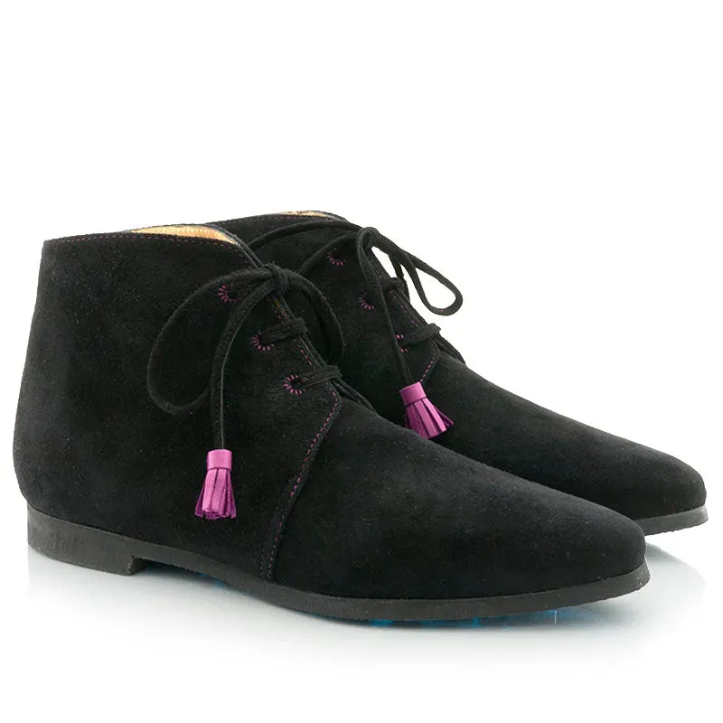 Bégum Paris Junon bottines velours noir talon 1 cm