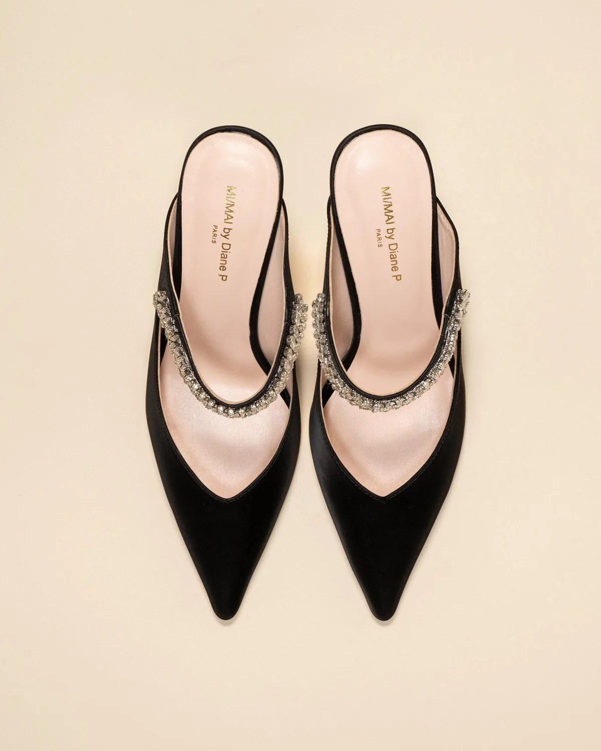 Mi/Mai Harper Black escarpins noir strass soirée